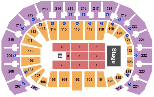 seating chart for INTRUST Bank Arena - Endstage 4 - eventticketscenter.com