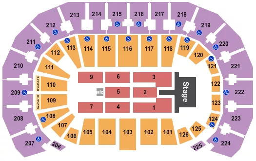 seating chart for INTRUST Bank Arena - Endstage - Catwalk - eventticketscenter.com