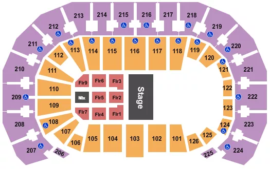 seating chart for INTRUST Bank Arena - Half House - eventticketscenter.com