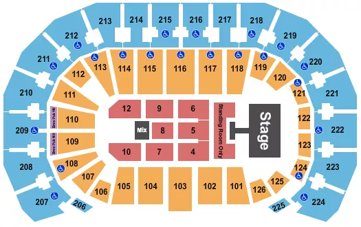 seating chart for INTRUST Bank Arena - Jason Aldean - eventticketscenter.com