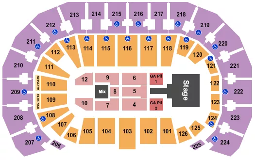 seating chart for INTRUST Bank Arena - Luke Bryan - eventticketscenter.com