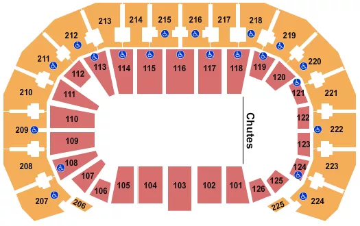 seating chart for INTRUST Bank Arena - PBR - eventticketscenter.com