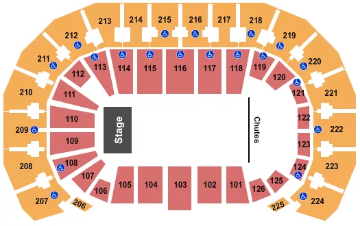 seating chart for INTRUST Bank Arena - Rodeo Concert - eventticketscenter.com