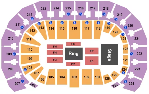 seating chart for INTRUST Bank Arena - WWE 2 - eventticketscenter.com