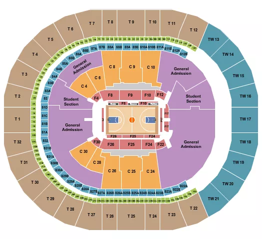 seating chart for Intuit Dome - Basketball w/ GA - eventticketscenter.com