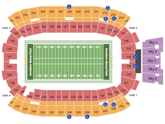seating chart for Princess Auto Stadium - Football - Canada - eventticketscenter.com