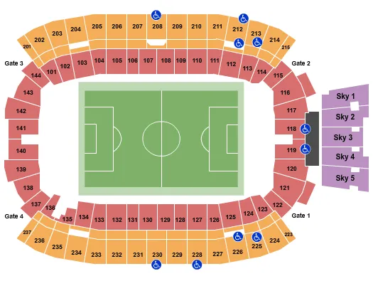seating chart for Princess Auto Stadium - Soccer - eventticketscenter.com