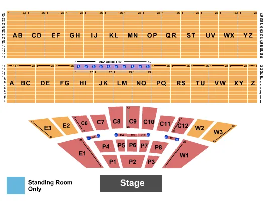 seating chart for Iowa State Fair - The Beach Boys - eventticketscenter.com