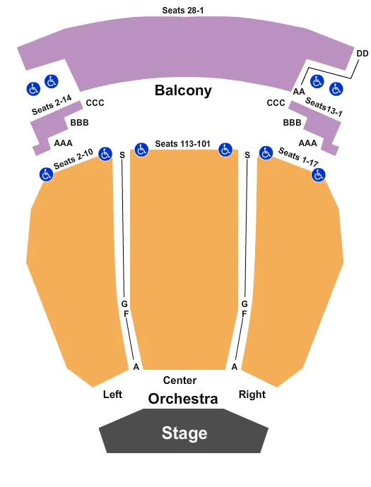 seating chart for Irvine Barclay Theatre - End Stage - eventticketscenter.com