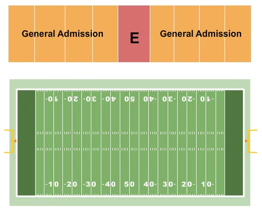 Football Seating Chart at Irwin Belk Stadium. The chart shows the main floor/stage with seating options surrounding it, which are color coded