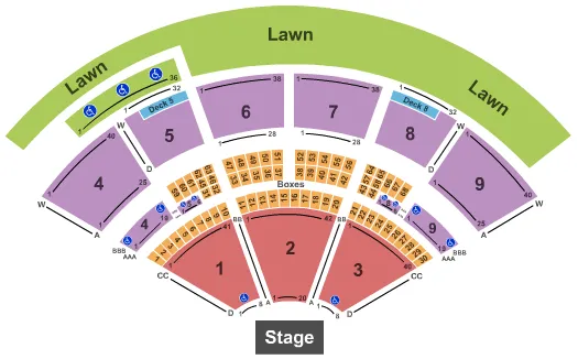 seating chart for Isleta Amphitheater - End Stage - eventticketscenter.com