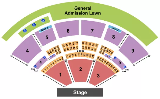 seating chart for First Financial Credit Union Amphitheater - Endstage no RSVD Lawn - eventticketscenter.com