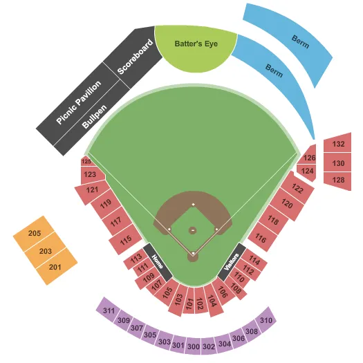 seating chart for Rio Grande Credit Union Field at Isotopes Park - Baseball - eventticketscenter.com