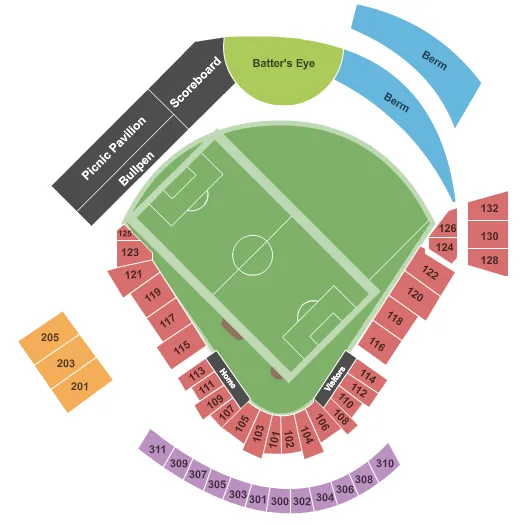 seating chart for Rio Grande Credit Union Field at Isotopes Park - Soccer - eventticketscenter.com