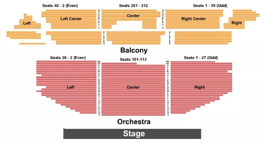seating chart for Ithaca State Theatre - End Stage - eventticketscenter.com