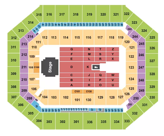 seating chart for JMA Wireless Dome - Billy Joel 1 - eventticketscenter.com