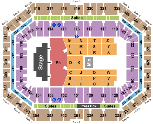 seating chart for JMA Wireless Dome - Bruce Springsteen - eventticketscenter.com