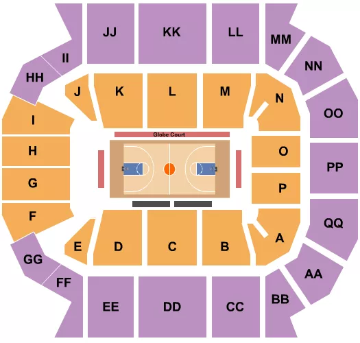 seating chart for Great Southern Bank Arena - Basketball - Globetrotters - eventticketscenter.com