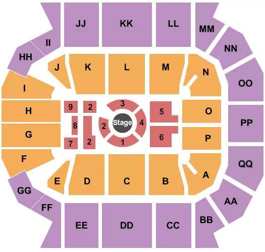 seating chart for Great Southern Bank Arena - Center Stage 3 - eventticketscenter.com