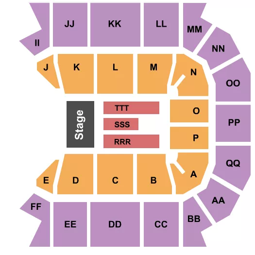 seating chart for Great Southern Bank Arena - Endstage 2 - eventticketscenter.com