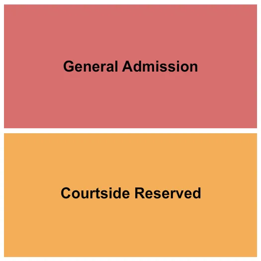 Volleyball 2022 Seating Chart at Jack Breslin Student Events Center. The chart shows the main floor/stage with seating options surrounding it, which are color coded