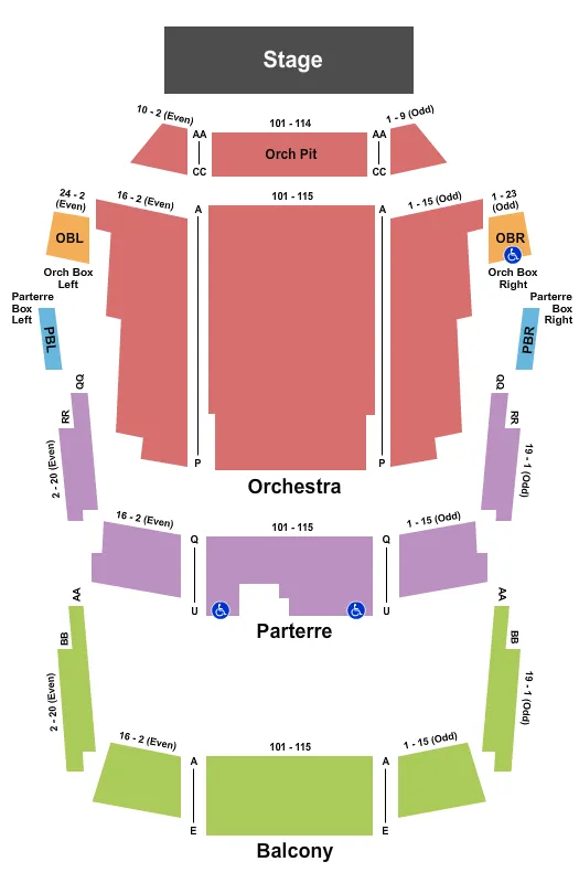 seating chart for NYU Skirball Center - Endstage - eventticketscenter.com