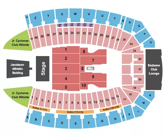 seating chart for Jack Trice Stadium - George Strait - eventticketscenter.com