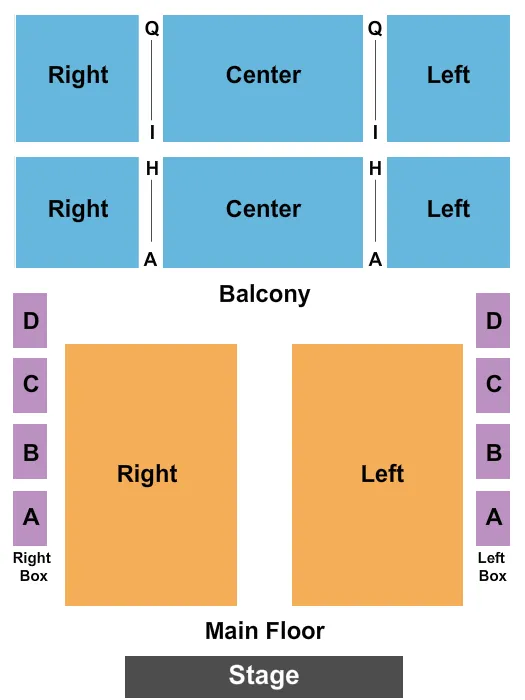 seating chart for Cathedral Theatre at the Masonic Temple - End Stage - eventticketscenter.com