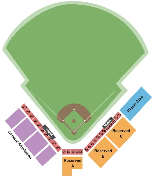 seating chart for Radiology Associates Field At Jackie Robinson Ballpark - Baseball - eventticketscenter.com