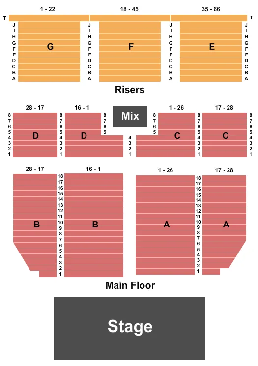 seating chart for Jackpot Junction Casino Hotel - End Stage - eventticketscenter.com