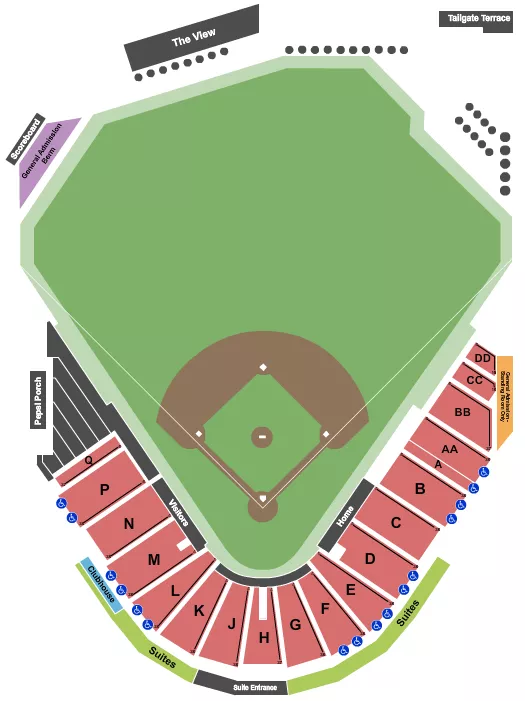 seating chart for Jackson Field - MI - Baseball - eventticketscenter.com