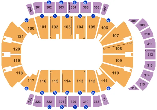 seating chart for VyStar Veterans Memorial Arena - Open Floor - eventticketscenter.com
