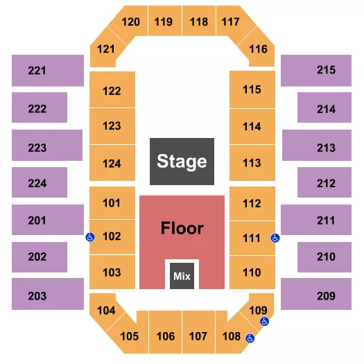 seating chart for James Brown Arena - Half House - eventticketscenter.com