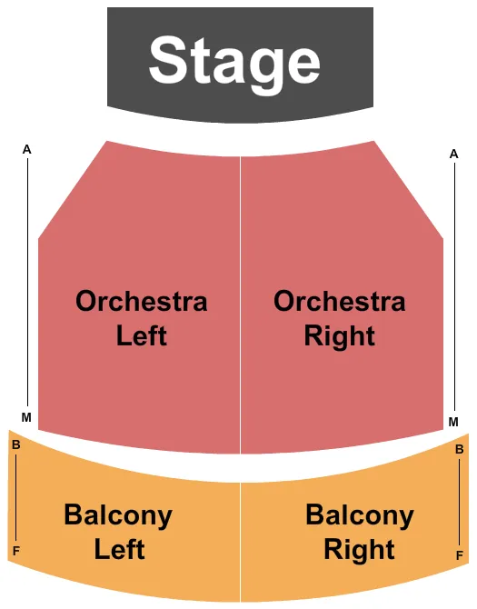 seating chart for Jane Pickens Theater - End Stage - eventticketscenter.com