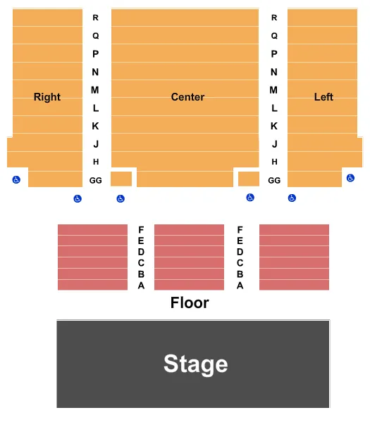 seating chart for Janet & Ray Scherr Forum Theatre - Bank of America Performing Arts Center - End Stage - eventticketscenter.com