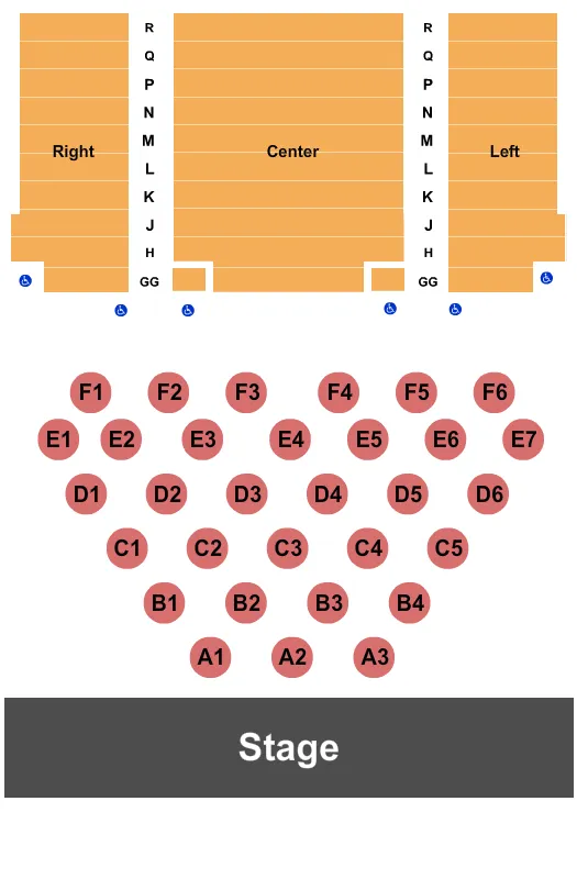 seating chart for Scherr Forum Theatre At Bank of America Performing Arts Center - End Stage Tables - eventticketscenter.com