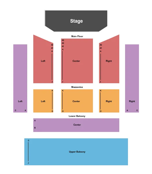 seating chart for Jaqua Concert Hall - Shedd Institute - Endstage 2 - eventticketscenter.com