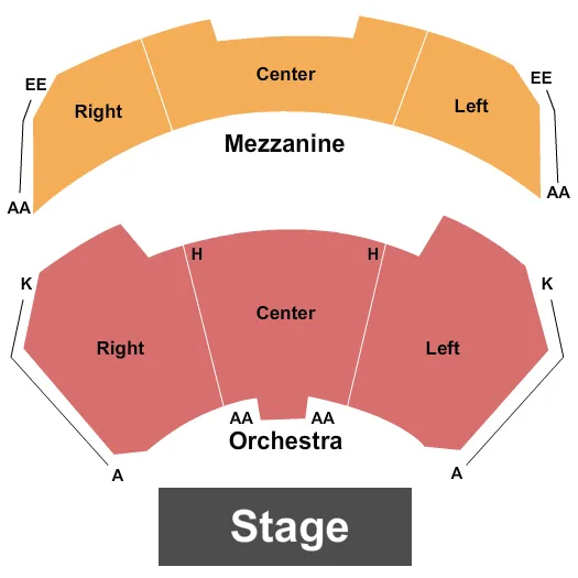 seating chart for Jay and Linda Grunin Center for the Arts - End Stage - eventticketscenter.com