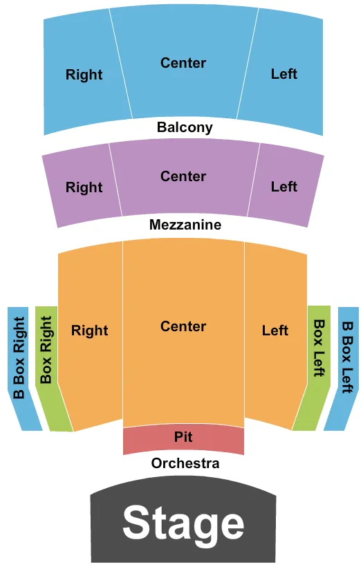 seating chart for Jefferson Performing Arts Center - End Stage - eventticketscenter.com