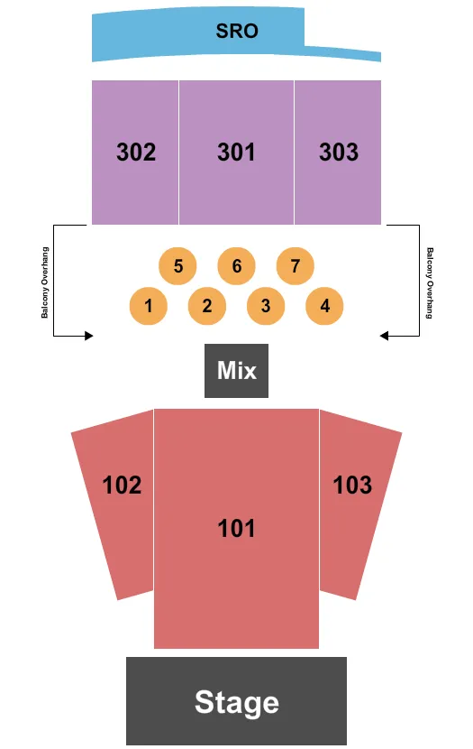 seating chart for Jefferson Theater - VA - End Stage - eventticketscenter.com