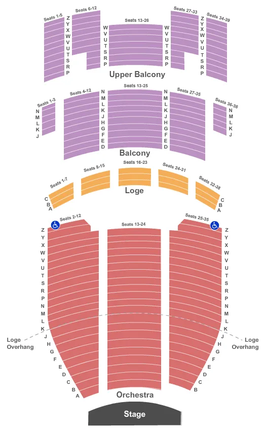 seating chart for Jefferson Theatre - TX - Endstage 2 - eventticketscenter.com