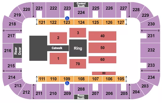 seating chart for Jenkins Arena - RP Funding Center - WWE - eventticketscenter.com