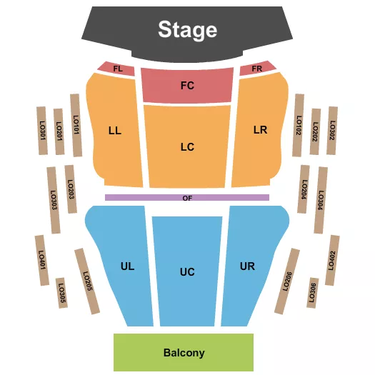 seating chart for Jensen Grand Concert Hall - End Stage 2 - eventticketscenter.com