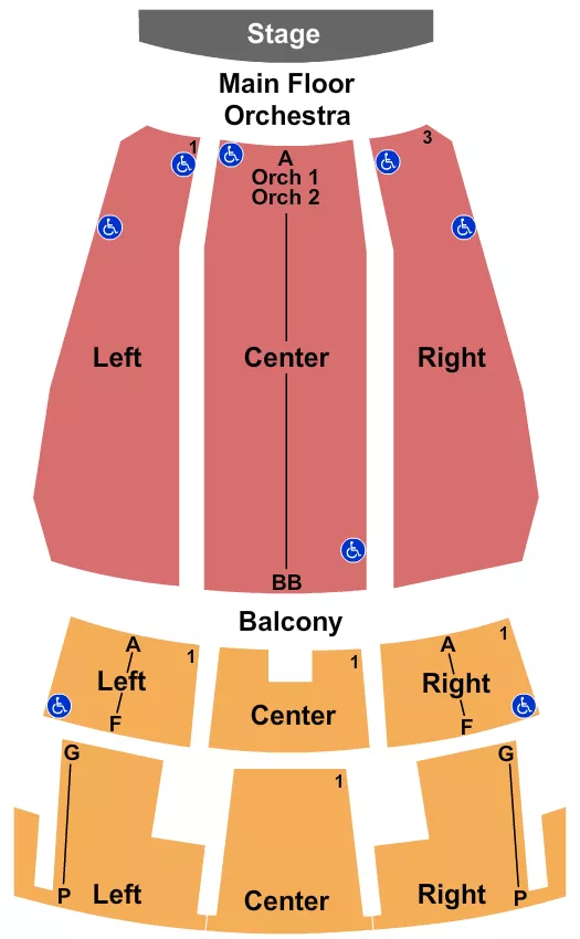 seating chart for Jesse Auditorium - End Stage - eventticketscenter.com