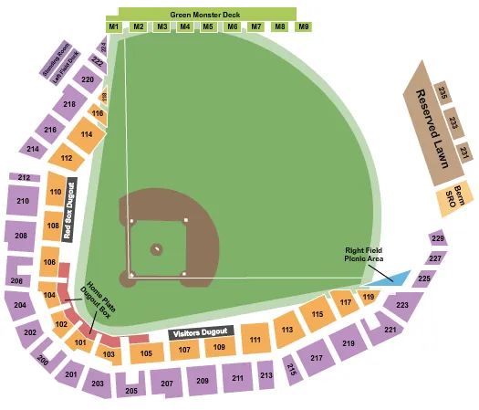 seating chart for JetBlue Park At Fenway South - Baseball - eventticketscenter.com