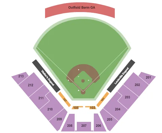 seating chart for Jim Patterson Stadium - Baseball - eventticketscenter.com