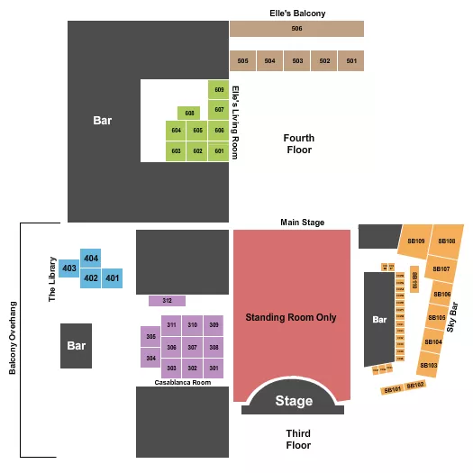 seating chart for Jimmy's Jazz & Blues Club - Endstage SRO - eventticketscenter.com