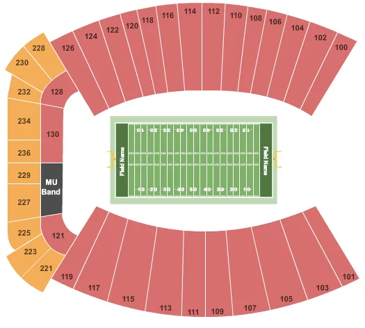 seating chart for Joan C. Edwards Stadium - Football - eventticketscenter.com
