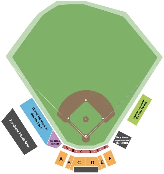 seating chart for Joe Faber Field - Baseball - eventticketscenter.com
