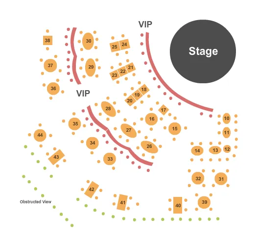 seating chart for Joes Pub - Endstage - Tables - eventticketscenter.com